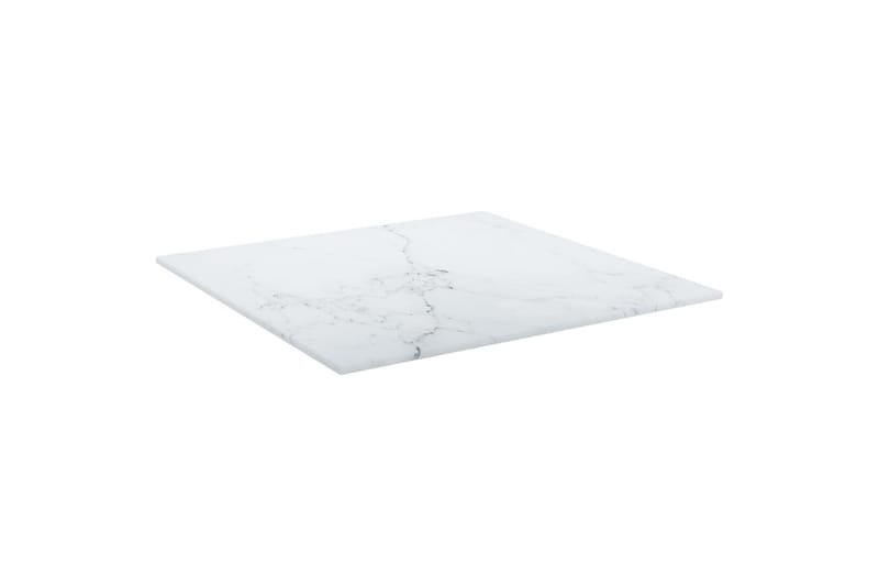 Bordsskiva vit 40x40 cm 6 mm härdat glas med marmortextur - Vit - Möbler - Bord & matgrupper - Bordstillbehör - Bordsskiva