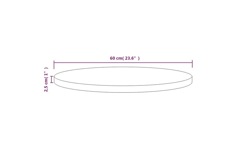 Bordsskiva vit 60x2,5 cm massiv furu - Vit - Bordsskiva