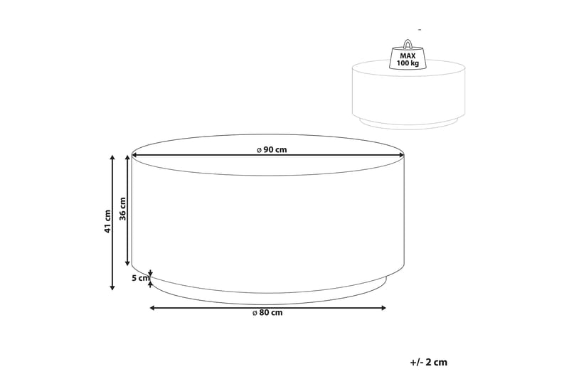 Bruder Soffbord 90 cm Rund Rund - Vit - Möbler - Bord & matgrupper - Soffbord