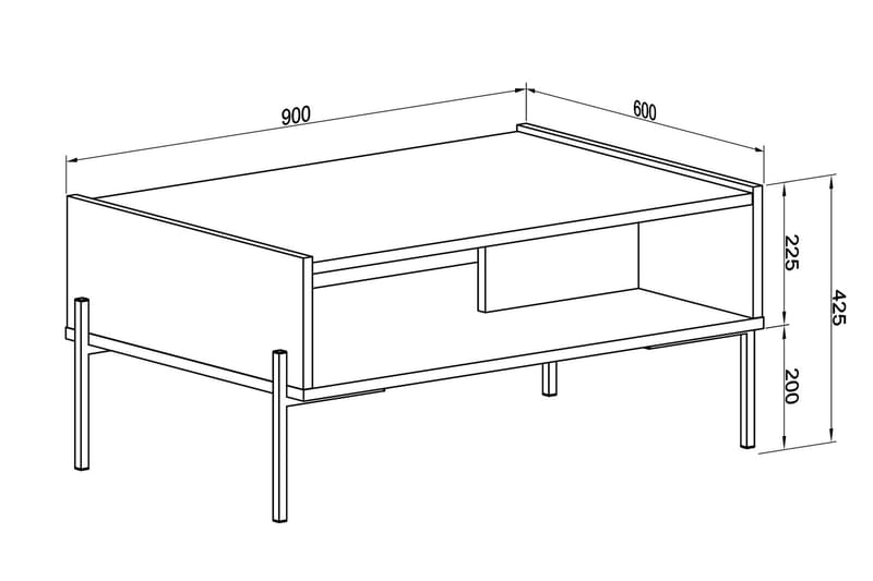 Desirae Soffbord 90 cm - Svart - Möbler - Bord & matgrupper - Soffbord