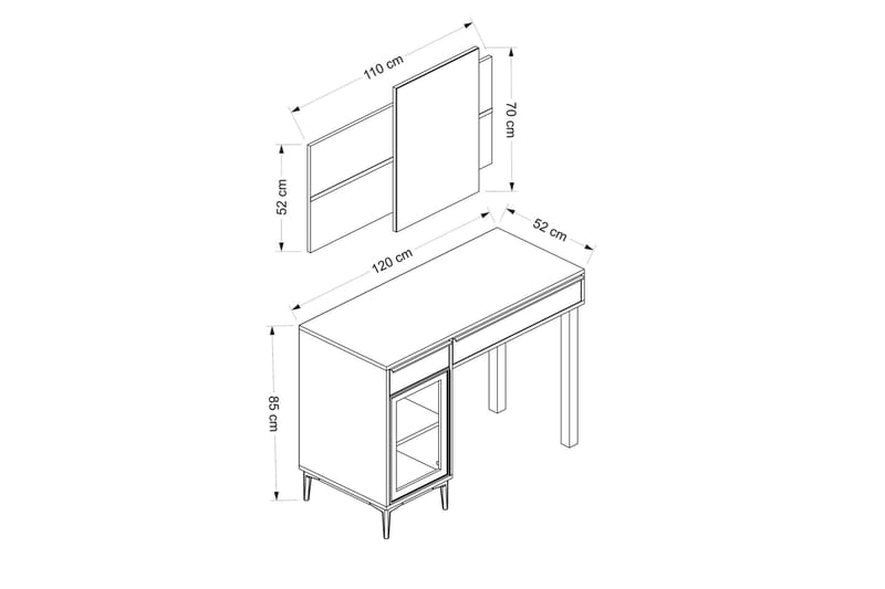 Elevate Sminkbord 120 cm - Svart - Möbler - Bord & matgrupper - Sminkbord & toalettbord