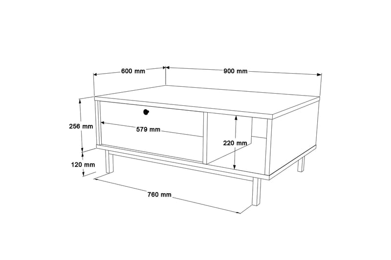 Famke Soffbord 90 cm - Ek - Möbler - Bord & matgrupper - Soffbord