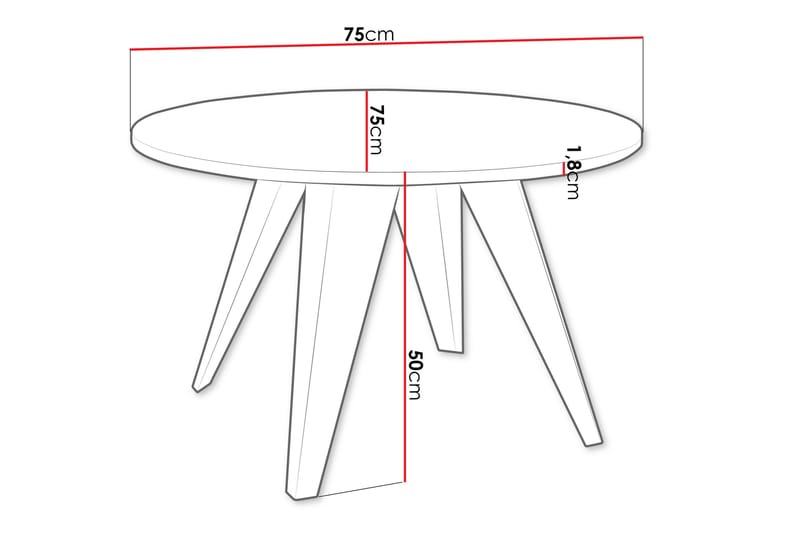 Festus Soffbord 75 cm - Svart - Möbler - Bord & matgrupper - Soffbord