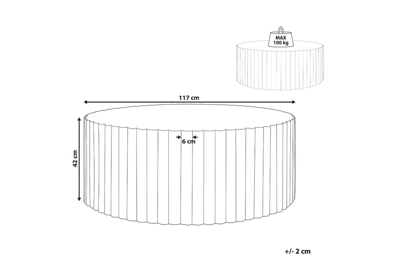 Fox Creek Soffbord 117 cm Rund - Vit - Soffbord