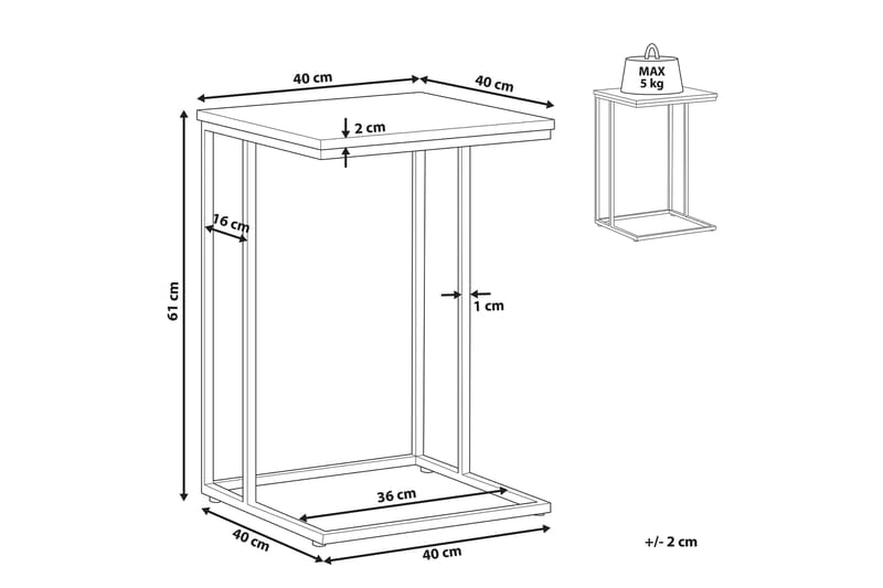 Garth Soffbord 40 cm - Mörkt trä/Svart - Möbler - Bord & matgrupper - Soffbord