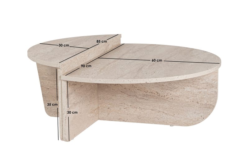 Georgette Soffbord 90 cm - Travertine - Möbler - Bord & matgrupper - Soffbord