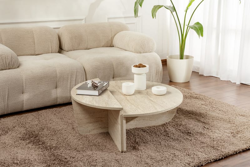 Georgette Soffbord 90 cm - Travertine - Möbler - Bord & matgrupper - Soffbord