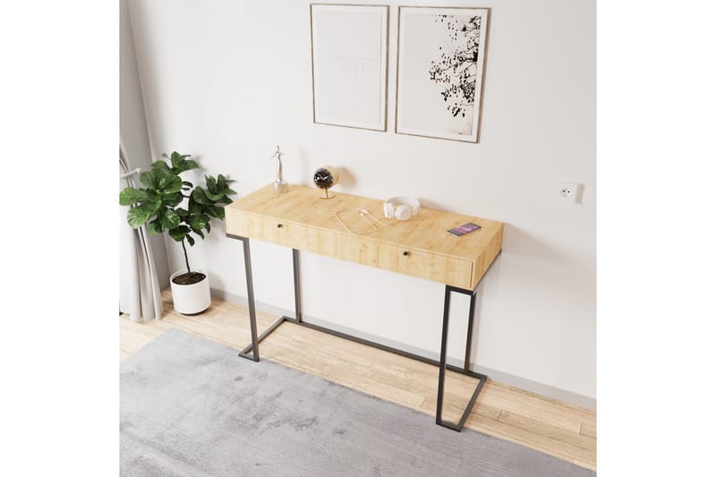 Ghimre Sminkbord 120x45 cm - Ljus Beige/Svart - Möbler - Bord & matgrupper - Sminkbord & toalettbord