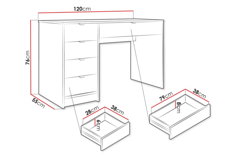 Gudelia Sminkbord 120 cm - Beige - Möbler - Bord & matgrupper - Sminkbord & toalettbord