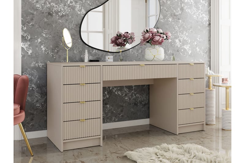 Gudelia Sminkbord 154 cm - Beige - Möbler - Bord & matgrupper - Sminkbord & toalettbord