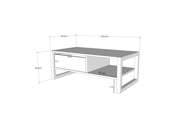 Haldizen Soffbord 105 cm - Guld/Marmor - Möbler - Bord & matgrupper - Soffbord