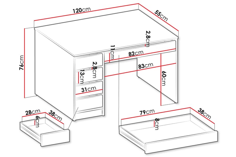 Harland Sminkbord 120 cm - Beige - Möbler - Bord & matgrupper - Sminkbord & toalettbord