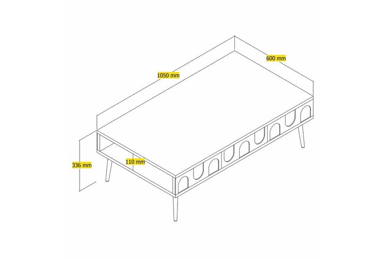 Hazim Soffbord 105 cm - Cream/Guld - Möbler - Bord & matgrupper - Soffbord