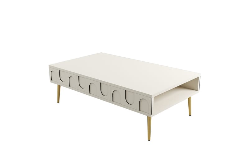 Hazim Soffbord 105 cm - Cream/Guld - Möbler - Bord & matgrupper - Soffbord