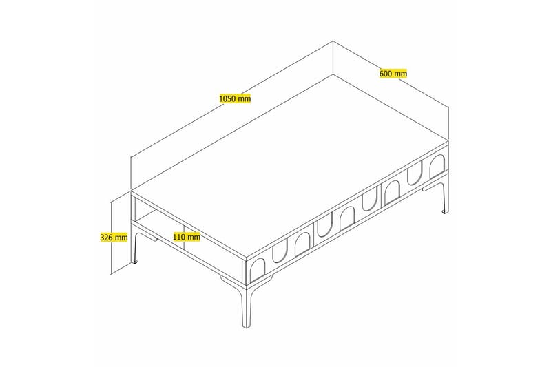 Hazim Soffbord 105 cm - Cream/Svart - Möbler - Bord & matgrupper - Soffbord