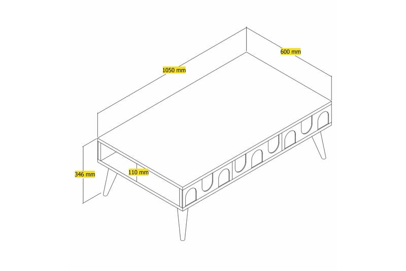 Hazim Soffbord 105 cm - Cream/Valnöt - Möbler - Bord & matgrupper - Soffbord