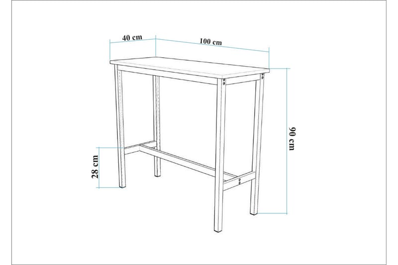 Heran Barbord 100 cm - Svart - Möbler - Bord & matgrupper - Barbord & ståbord