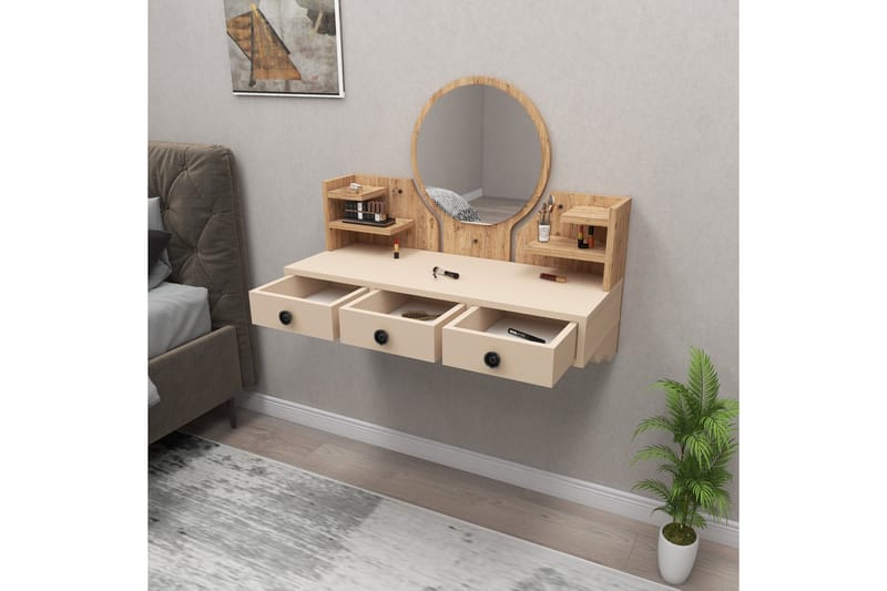 Hines Sminkbord 90 cm - Brun/Beige - Möbler - Bord & matgrupper - Sminkbord & toalettbord