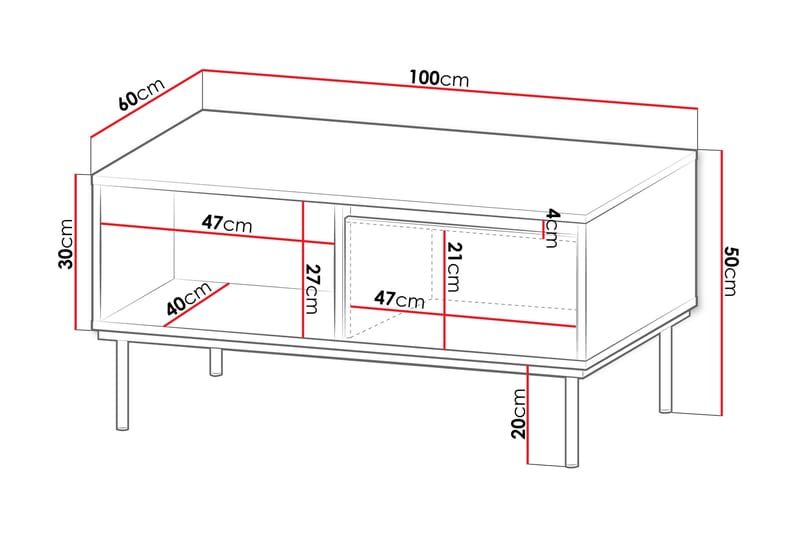 Hollander Soffbord 100 cm - Svart/Guld - Möbler - Bord & matgrupper - Soffbord