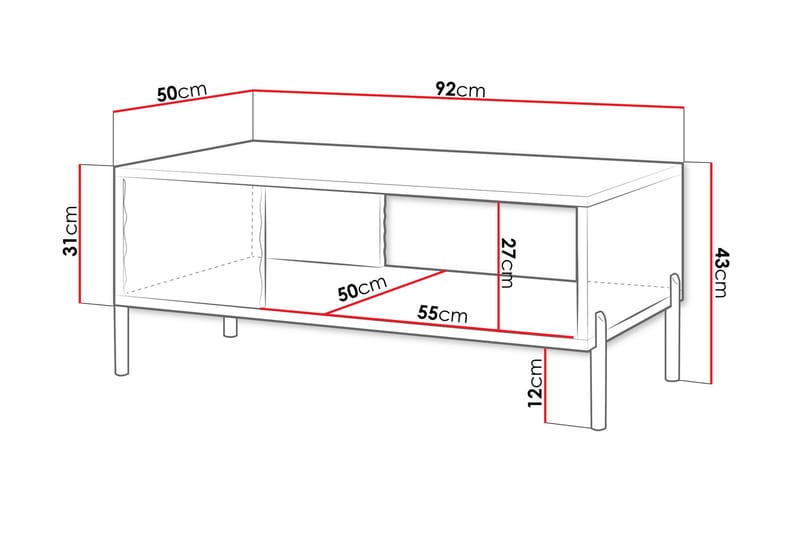 Holmes Soffbord 92 cm - Vit - Möbler - Bord & matgrupper - Soffbord