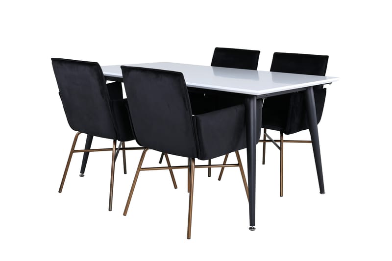 Jimms Matgrupp  150 cm Rektangulär med 4 Petra stolar - Svart - Matgrupper