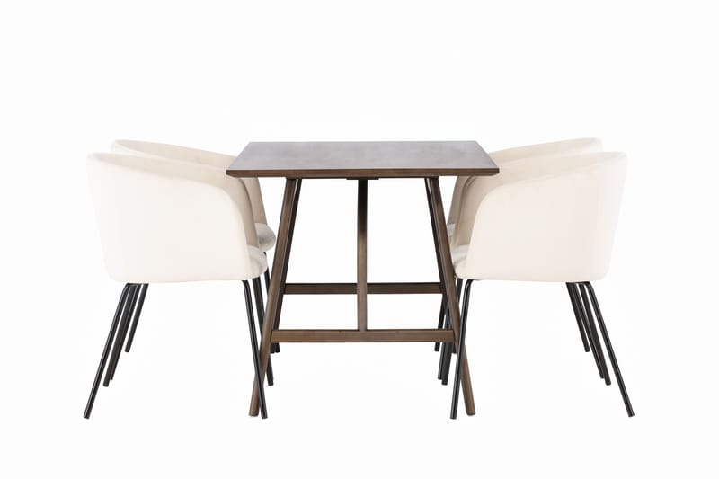Kaseidon Matgrupp  120 cm Rektangulär med 4 Berita stolar - Beige - Matgrupper