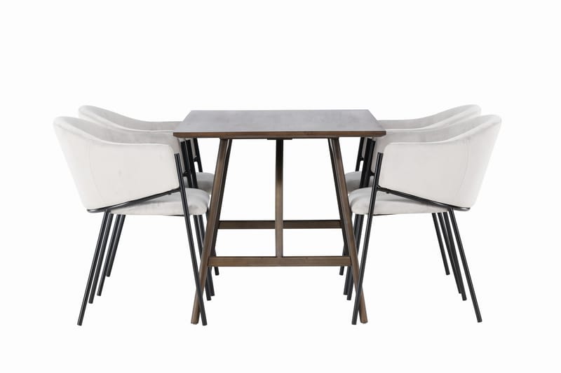 Kaseidon Matgrupp  120 cm Rektangulär med 4 Evelina stolar - Svart - Matgrupper