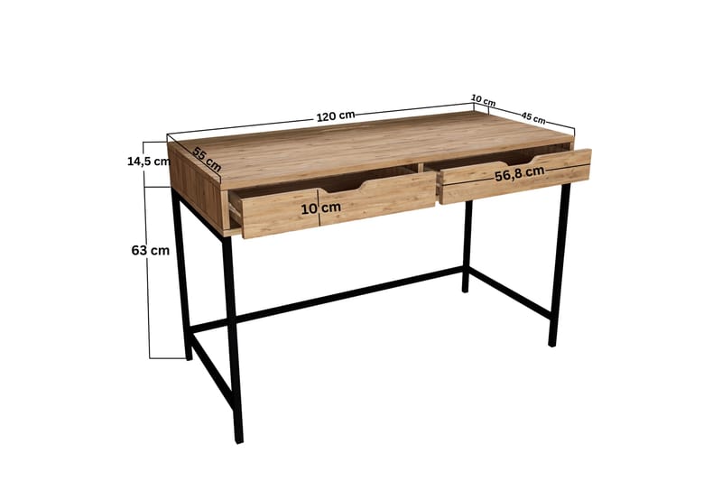 Atlas Skrivbord 55x120 cm - Brun - Möbler - Bord & matgrupper - Kontorsbord - Skrivbord