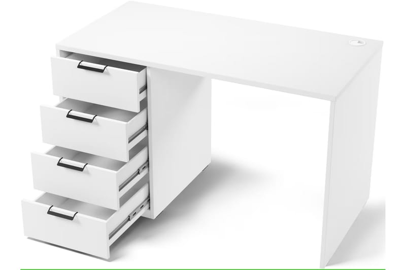 Barold Skrivbord 120x60 cm - Vit - Skrivbord