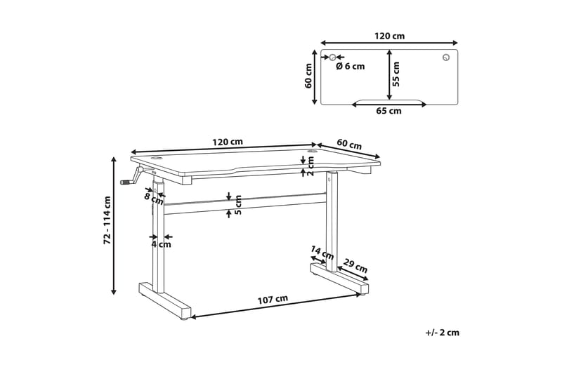 Durbine Gamingbord 120x60 cm Rektangulär - Svart - Möbler - Bord & matgrupper - Kontorsbord - Gamingbord