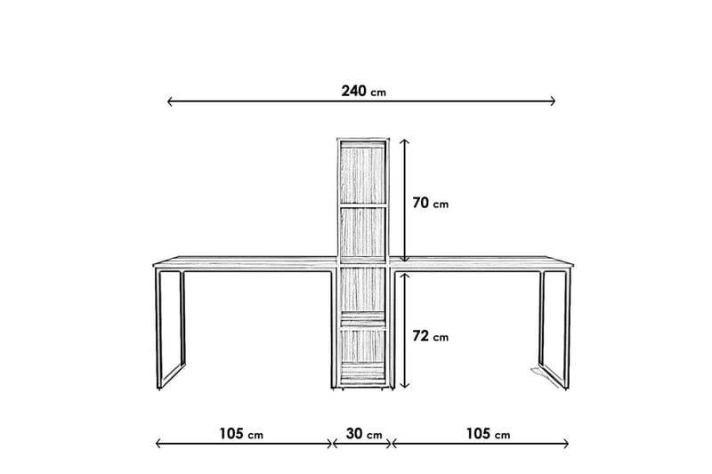 Faisel Skrivbord 60x240 cm - Antracit - Möbler - Bord & matgrupper - Kontorsbord - Skrivbord