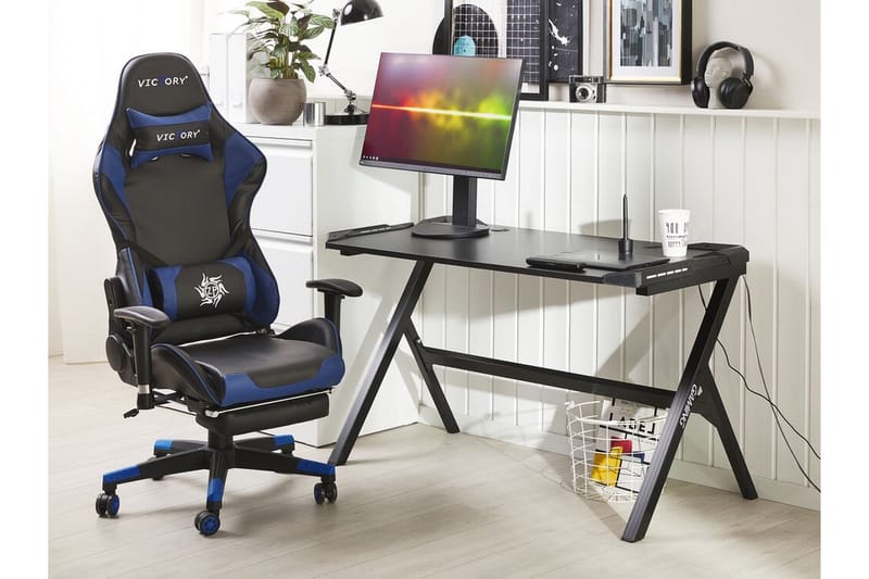 Danvers Gamingbord 120 cm med LED-belysning - Svart/Grå - Möbler - Bord & matgrupper - Kontorsbord - Gamingbord