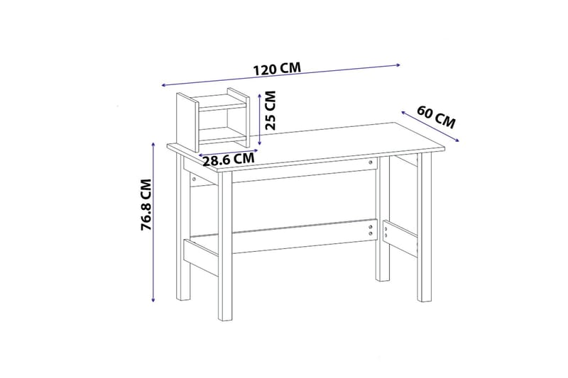 Havering Skrivbord 120x60 cm Vit - Hanah Home - Skrivbord