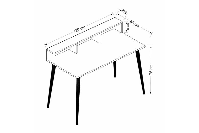 Honoria Skrivbord 75x120 cm - Valnöt - Möbler - Bord & matgrupper - Kontorsbord - Skrivbord