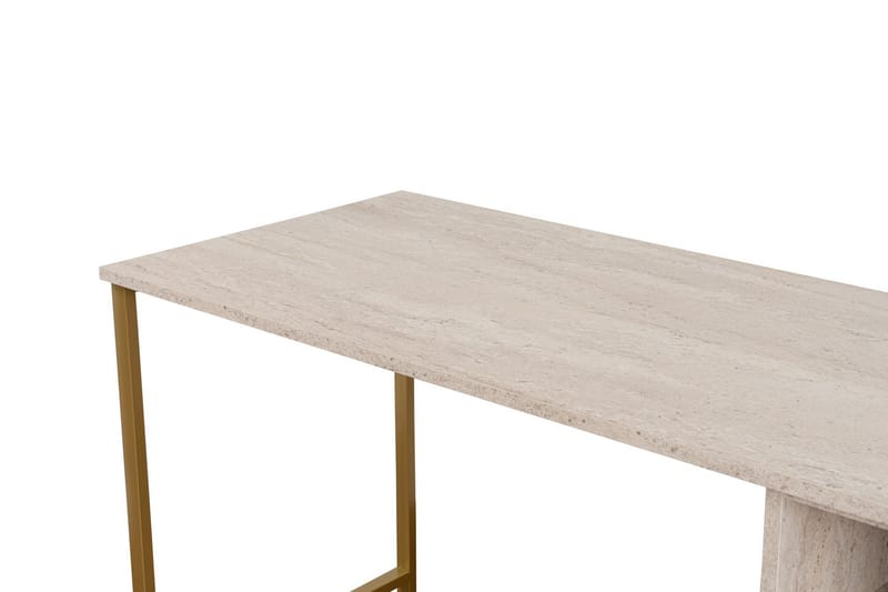 Hu Skrivbord 60x240 cm - Beige/Guld - Möbler - Bord & matgrupper - Kontorsbord - Skrivbord