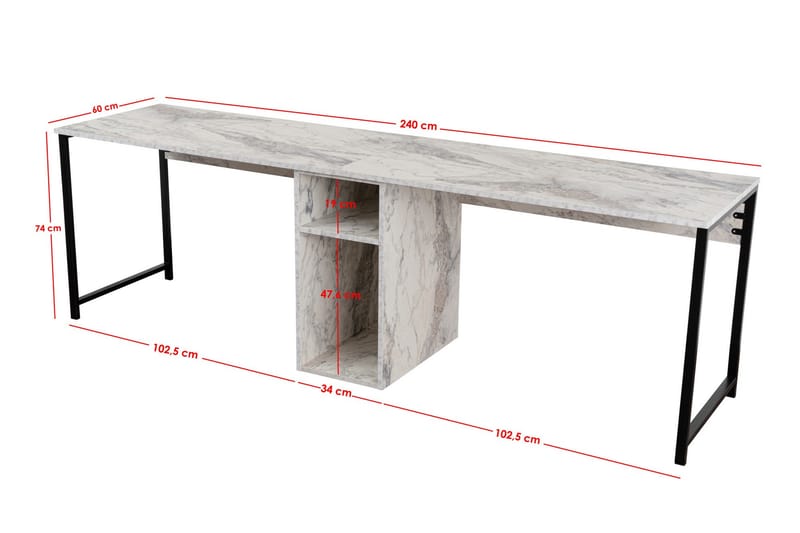 Hu Skrivbord 60x240 cm - Svart - Möbler - Bord & matgrupper - Kontorsbord - Skrivbord