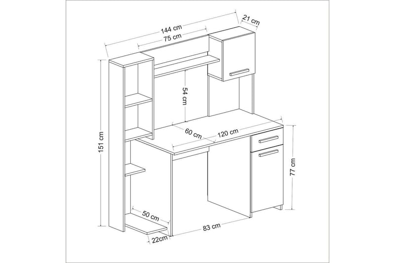 Nagda Skrivbord 60x120 cm - Vit - Möbler - Bord & matgrupper - Kontorsbord - Skrivbord