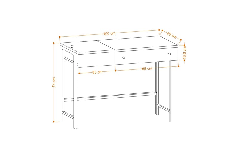 Retore Skrivbord 45x100 cm - Ek/Svart - Möbler - Bord & matgrupper - Kontorsbord - Skrivbord