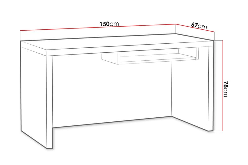 Benavila Skrivbord 150 cm - Brun - Skrivbord