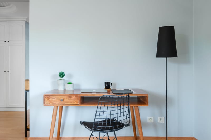 Colomieu Skrivbord 120 cm med Förvaring Hylla + Låda - Mörkbrun - Skrivbord