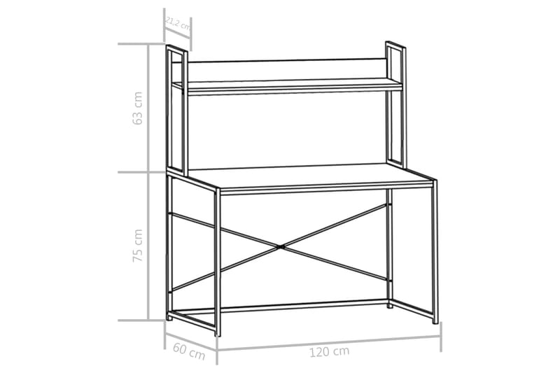 Datorbord svart och ek 120x60x138 cm - Svart - Möbler - Bord & matgrupper - Kontorsbord - Skrivbord