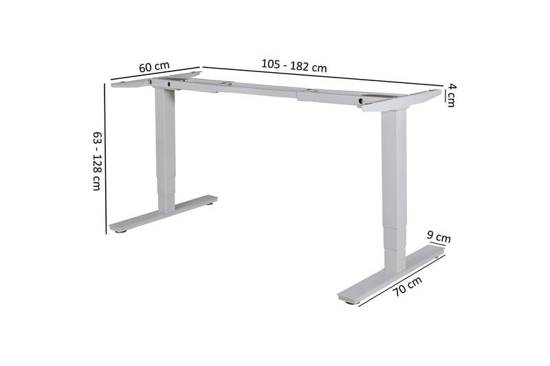 Dontavious Höj- och Sänkbart Skrivbord 182 cm - Silver - Skrivbord