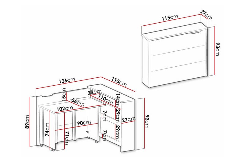 Grianan Skrivbord 136 cm - Brun - Skrivbord