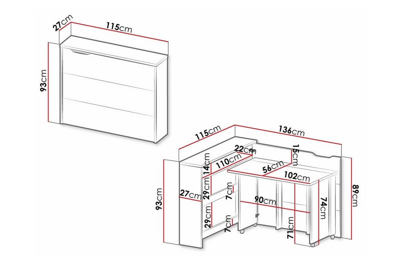 Grianan Skrivbord 136 cm - Brun - Skrivbord