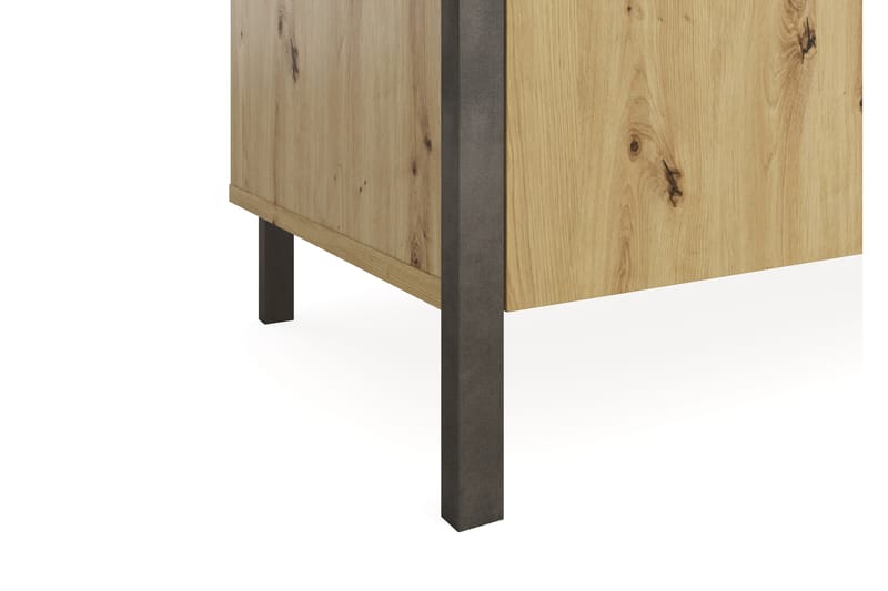 Kaech Skrivbord 135 cm med Förvaring Låda + Skåp - Brun/Svart - Skrivbord