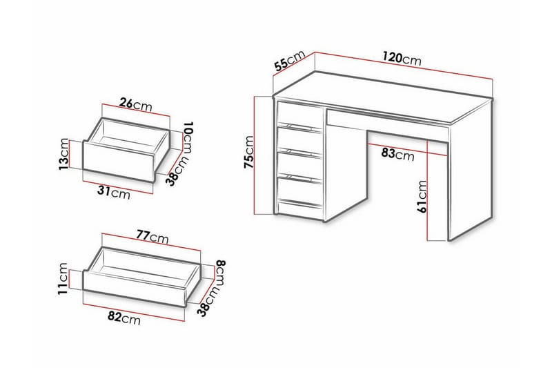 Kintore Skrivbord 120 cm - Brun - Skrivbord