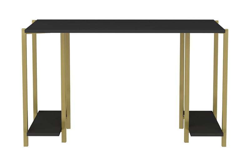 Malem Skrivbord 60x73,8x125,2 cm med förvaring - Guld/Antracit - Höj och sänkbart skrivbord - Skrivbord - Datorbord
