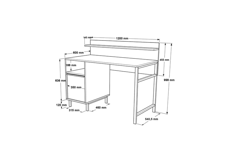 Munetoki Skrivbord 120 cm - Valnöt - Skrivbord