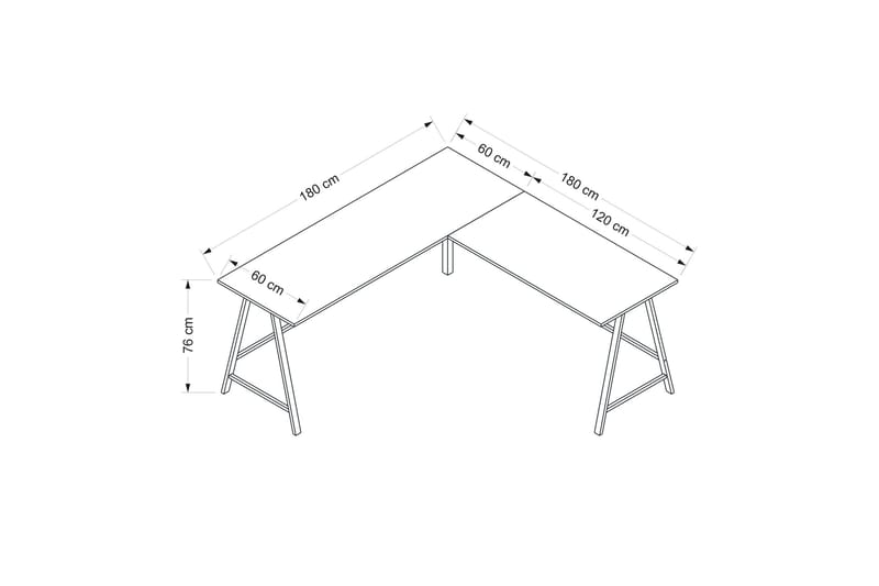 Nagender Skrivbord 180 cm - Brun - Skrivbord