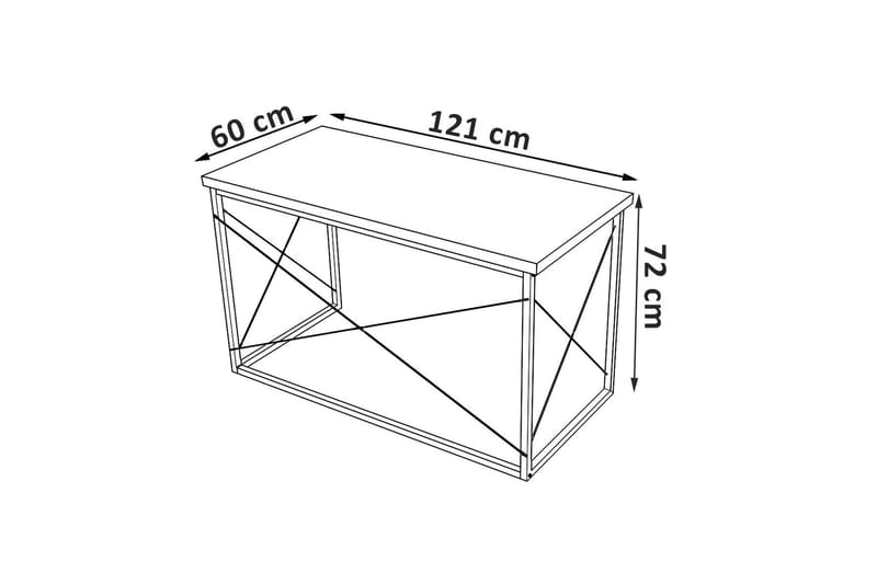 Piaam Skrivbord 121x72x121 cm - Blå - Skrivbord
